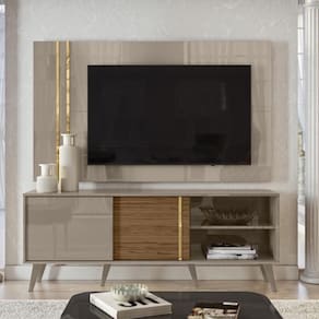 Rack Bancada E Painel Para Tv De 60 Polegadas Cronos Fendi Naturale