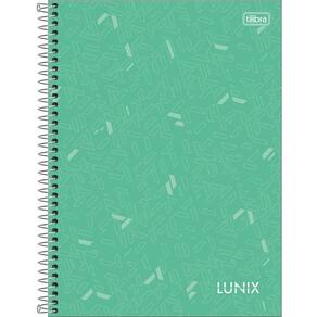 Caderno Universitário Lunix Tilibra Capa Dura Espiral - 10 Matéria 160 Folhas Verde