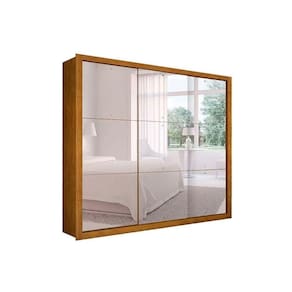 Guarda Roupas 3 Portas De Correr De C- Espelho E 4 Gavetas Veneza Gold Naturale - Rufato