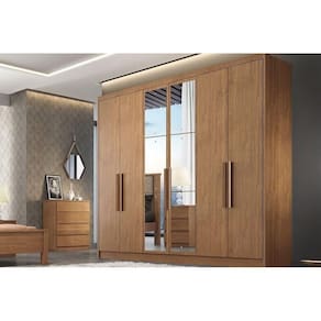 Guarda Roupa 6 Portas (2 C- Espelho) E 6 Gavetas Rizon-linea Plus Cumaru - Horizonte