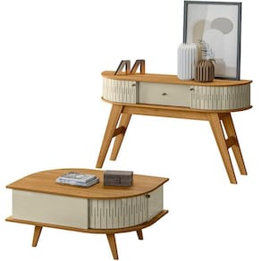 Kit Aparador Histórico E Mesa De Centro índia Cumaru/opala