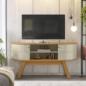 Rack Bancada 2 Portas Para Tv De 55 Polegadas Atlanta Cumaru Opala