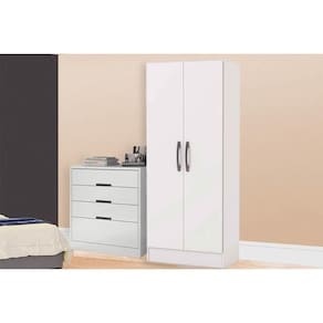 Guarda Roupa 2 Peças (1guardaroupa+1cômoda) Qc116 Branco (qc12) - Kappesberg
