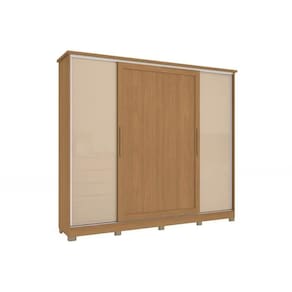 Guarda Roupa 4 Portas De Correr E 4 Gavetas C- Pés Cb03n565 Canela-canela Ou Macadamia - Kappesberg