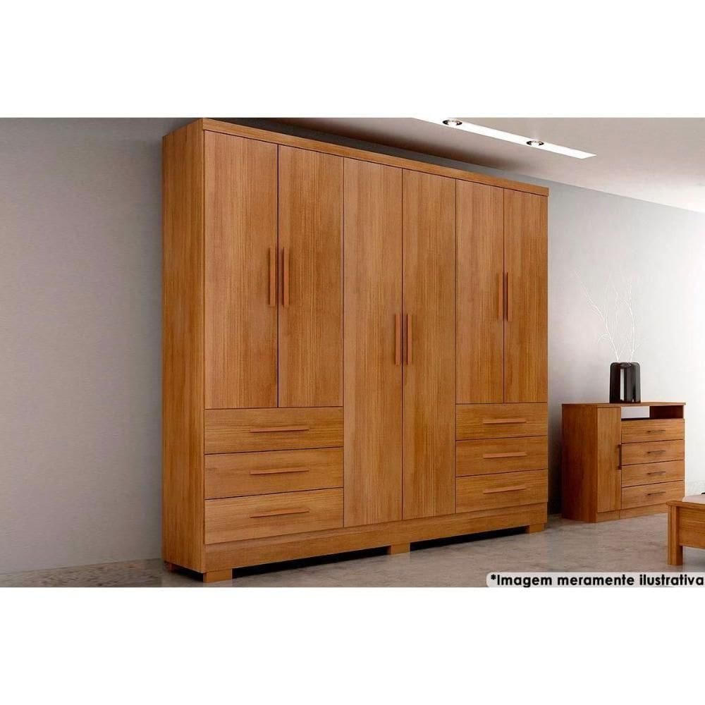 Guarda Roupa 6 Portas E 6 Gavetas C- Pés Encant-berlim Cumaru - Horizonte