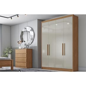 Guarda Roupa 4 Portas E 3 Gavetas Moderni-sevilha Plus Cumaru-fendi - Horizonte