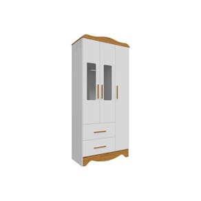 Guarda Roupa 3 Portas Clara C- E 2 Gavetas Branco-amendoa - Peroba