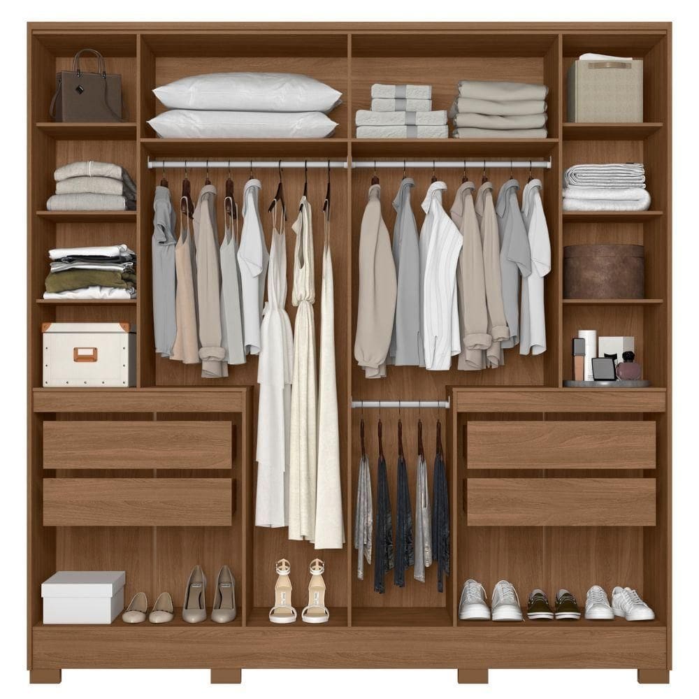 Guarda Roupa Casal Alasca Com Espelho 10 | Casas Bahia