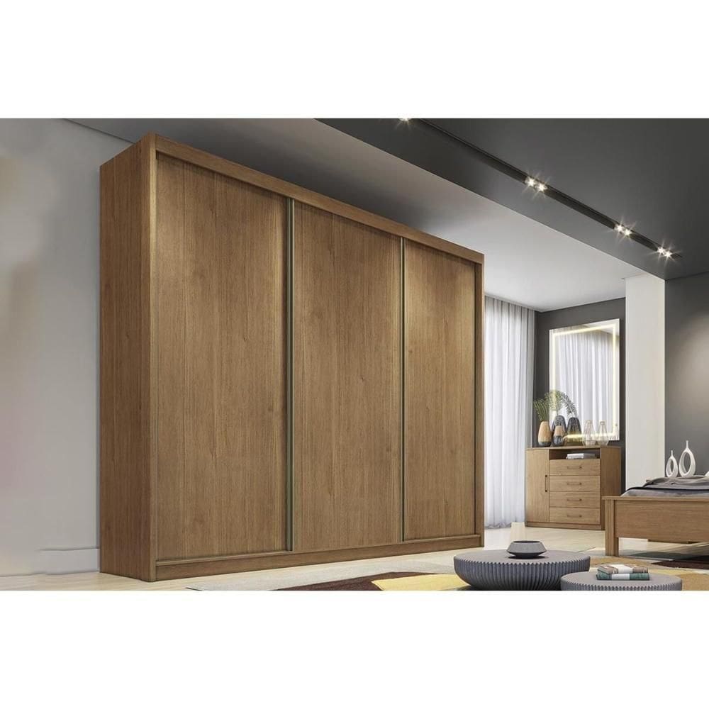 Guarda Roupas 3 Portas De Correr De E 6 Gavetas Diamond-londres Cumaru - Horizonte