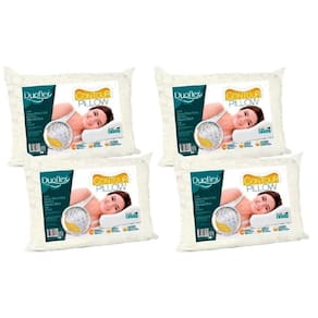 Travesseiro Espuma Aerada Contour Pillow Tp2102 C/ Capa De Algodão Kit C/ 4 Un (50x70) - Duo
