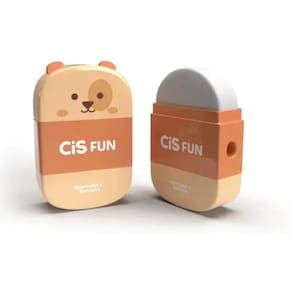 Apontador C- Borracha Fun Animais Cis Cachorrinho Laranja