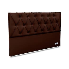 Painel De Cama Box Estofada 195 Murat Facto Brown King 195 - Courano Marrom - Ortobom