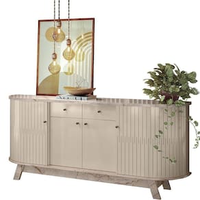 Buffet Aparador 4 Portas E 2 Gavetas 100% Mdp Mônica Calacata/off White