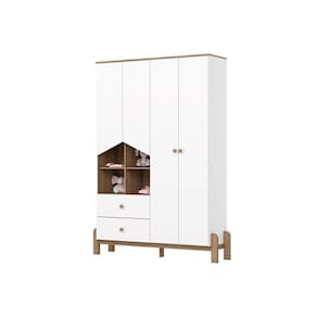 Guarda Roupa 4 Portas Ternura C- E 2 Gavetas Branco-jequitiba - Henn