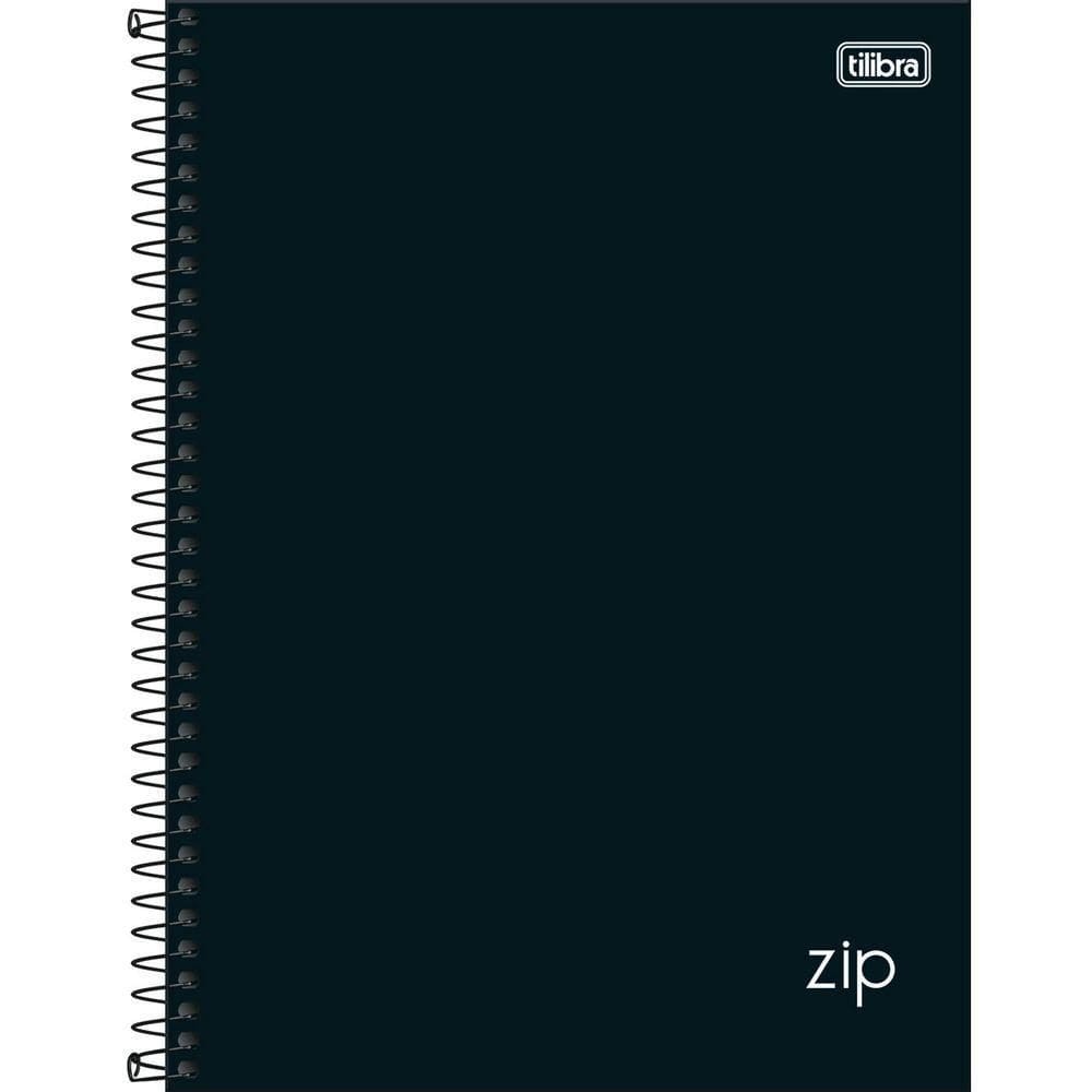 Caderno Universitário Zip Preto Tilibra Capa Dura Espiral - 1 Matéria 80 Folhas