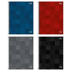 Kit C- 4 Caderno Universitário Zip Tilibra Capa Dura Espiral - 10m 160fls