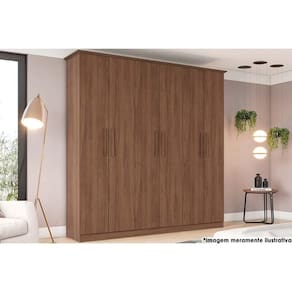 Guarda Roupa 6 Portas E 3 Gavetas Cover Castanho - Henn