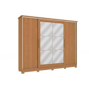 Guarda Roupa 4 Portas De Correr (2 C- Espelho) E 4 Gavetas C- Pés Cb01n565 Canela-canela Ou Macadamia - Kappesberg