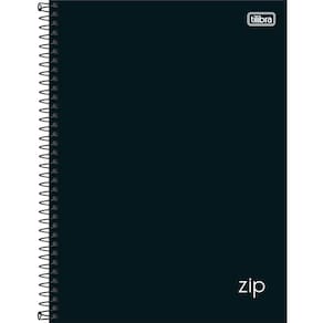 Caderno Universitário Zip Preto Tilibra Capa Dura Espiral - 10 Matéria 160 Folhas