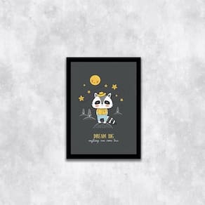 Quadro Infantil Bichinho Dream Big 24X18Cm 001