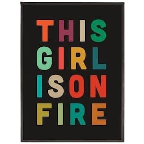 Quadro This Girl Is On Fire 45X34Cm Madeira Preta