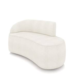 Sofá 2 Lugares Orgânico 140 cm Morgan Bouclê Off White D03 - D`Rossi