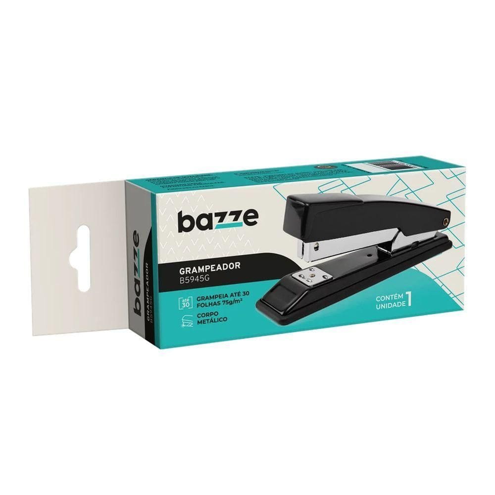 Grampeador B5945g 26-6 - 30 Folhas Metálico Preto Bazze