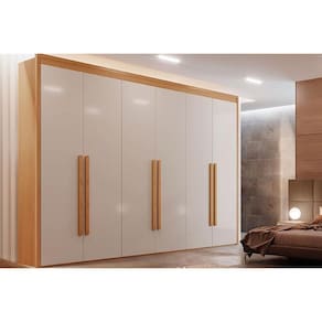Guarda Roupa 6 Portas E 6 Gavetas Creta Naturale-off White - Rufato
