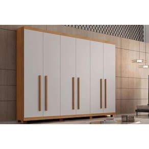 Guarda Roupa 6 Portas E 6 Gavetas C- Pés Pernambuco Naturale-off White - Rufato
