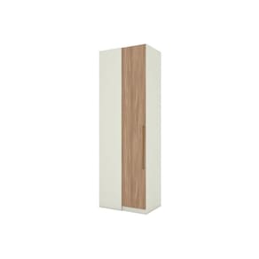 Módulo De Quarto Solteiro Guarda Roupa Canto Reto C- 1 Porta Mc14 Seletto Areia-jequitibá - Henn