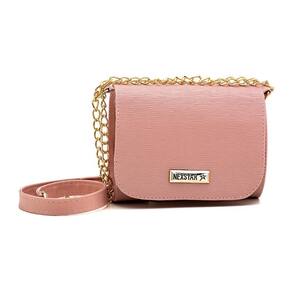 Bolsa Feminina De Lado Com Alça Em Corrente Rosa