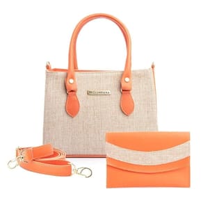 Bolsa E Carteira Com Alça De Mão E Transversal Laranja