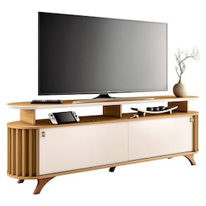 Rack Bancada para Sala Alba Cinamomo Off White - HB Móveis