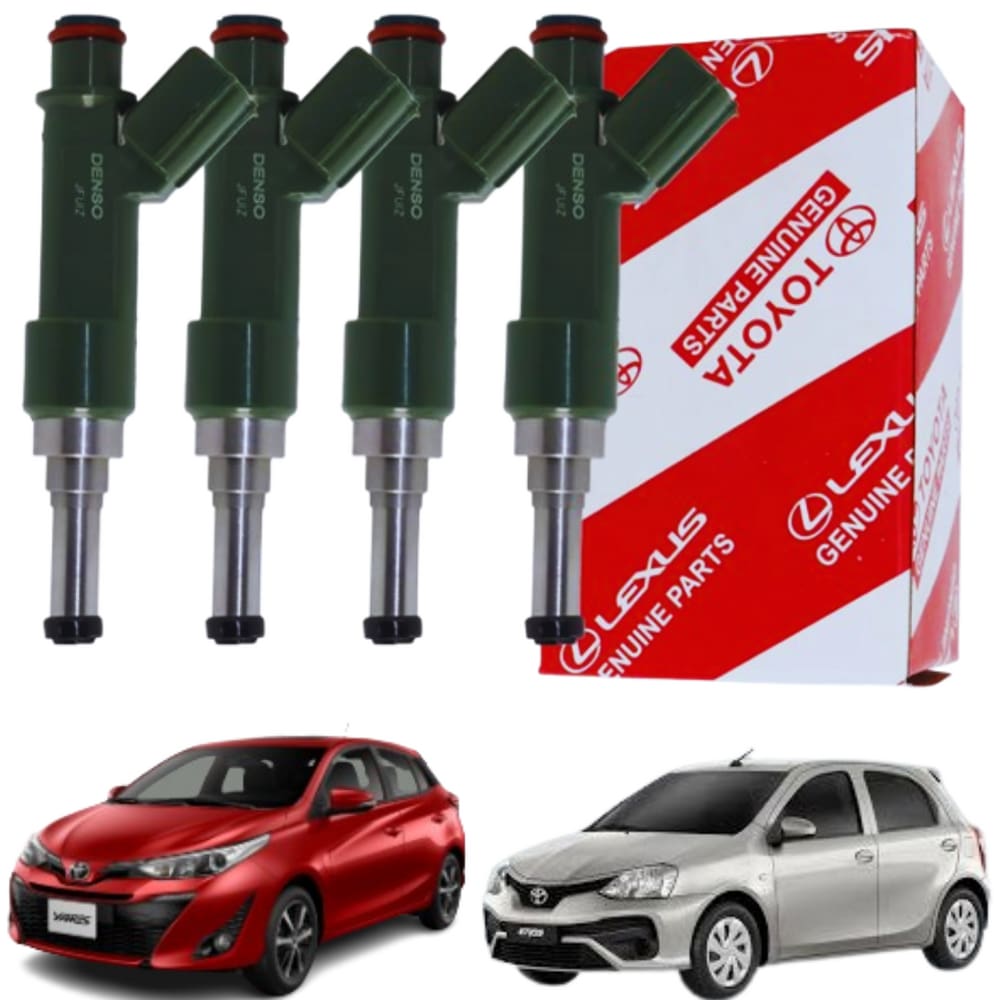 4 Bicos Injetor Toyota Yaris Etios 1.3 1.5 2013 a 2021 Denso