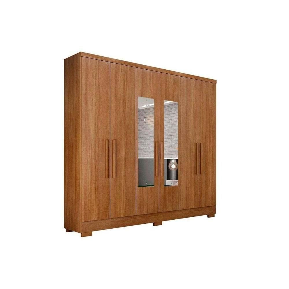 Guarda Roupa 6 Portas (2 C- Espelho) E 4 Gavetas C- Pés Milly-veneza Cumaru - Horizonte