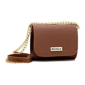 Bolsa Feminina De Lado Com Alça Em Corrente Marom
