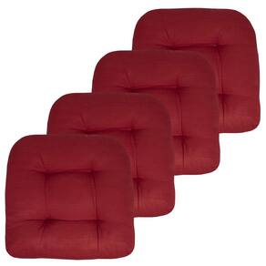 Almofadas de cadeira de pátio Sweet Home Collection vermelhas 19 x 19 (pacote com 4)