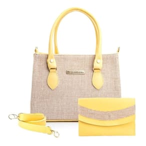 Bolsa E Carteira Com Alça De Mão E Transversal Amarelo