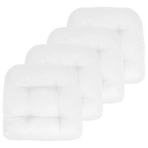 Almofadas de cadeira de pátio Sweet Home Collection brancas 19x19cm, pacote com 4