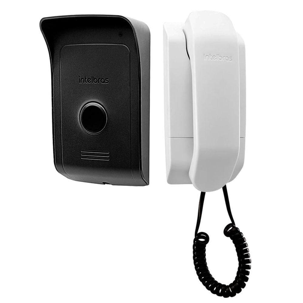 Kit 1 Porteiro Interfone IPR1010 + 1 Fechadura Preta Reversível FCFEC01N IPR 1010
