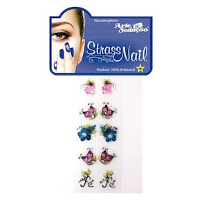 Kit 100 Adesivos Para Unhas Strass Nail, 100% Artesanal