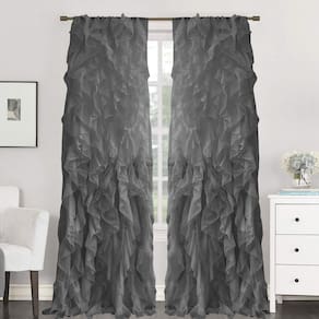 Cortinas Sweet Home Collection Sheer Voile Ruffled Waterfall