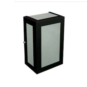 Arandela Dm Retangular 213 5 Vidros Preto Texturizado