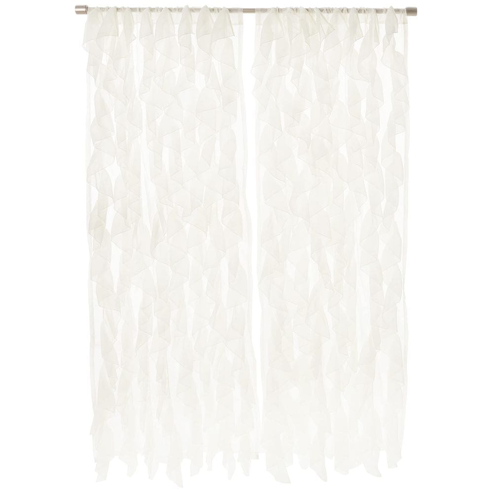 Cortinas Sweet Home Collection Sheer Voile Ruffled Waterfall