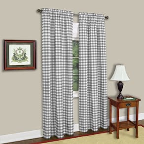 Painel de cortina Sweet Home Collection Buffalo Check 84 cm cinza