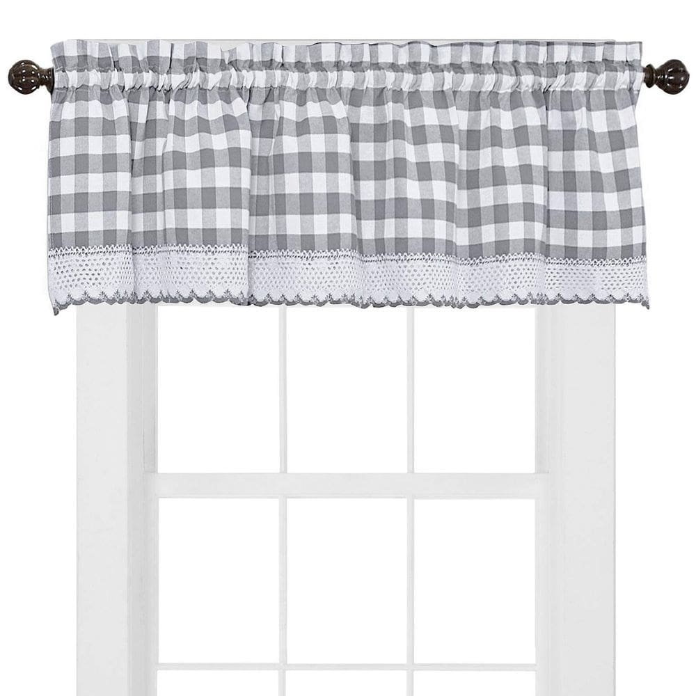 Painel de cortina Sweet Home Collection Buffalo Check Grey