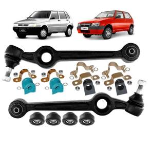 Kit 2 Braço Oscilante E Bucha Estabilizadora Uno Mille 91/12