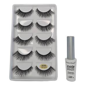 Kit Macrilan Cola Cílios Postiços+Cílios 3D 5 Pares G808