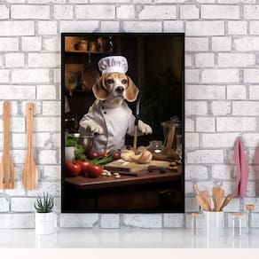 Quadro Para Cozinha Cão Raça Beagle 45X34Cm