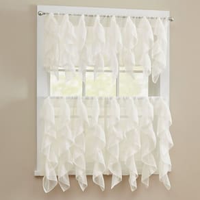 Conjunto de cortinas de cozinha Sweet Home Collection 5 peças Swag Ivory